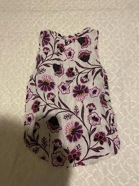 LOFT Women’s Floral Sleeveless Dress in White and Purple